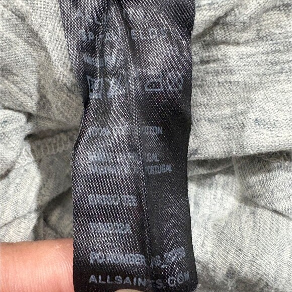 ALLSAINTS Womens Gray Basso Tee Cotton Cap Sleeve Flowing Flare T-shirt Top Sz 6 - Picture 8 of 8